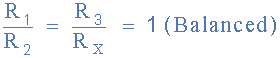 Balanced Wheatstone equation