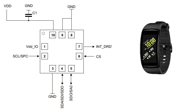 LPS33HW Sensor Application Circuit