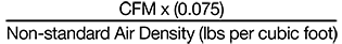 CFM formula for non-standard air density