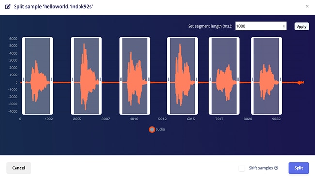 Splitting Audio Data in Edge Impulse