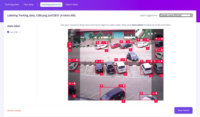 AI-assisted labeling using YOLOv5