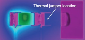 Ceramic resistor cooled with thermal jumper