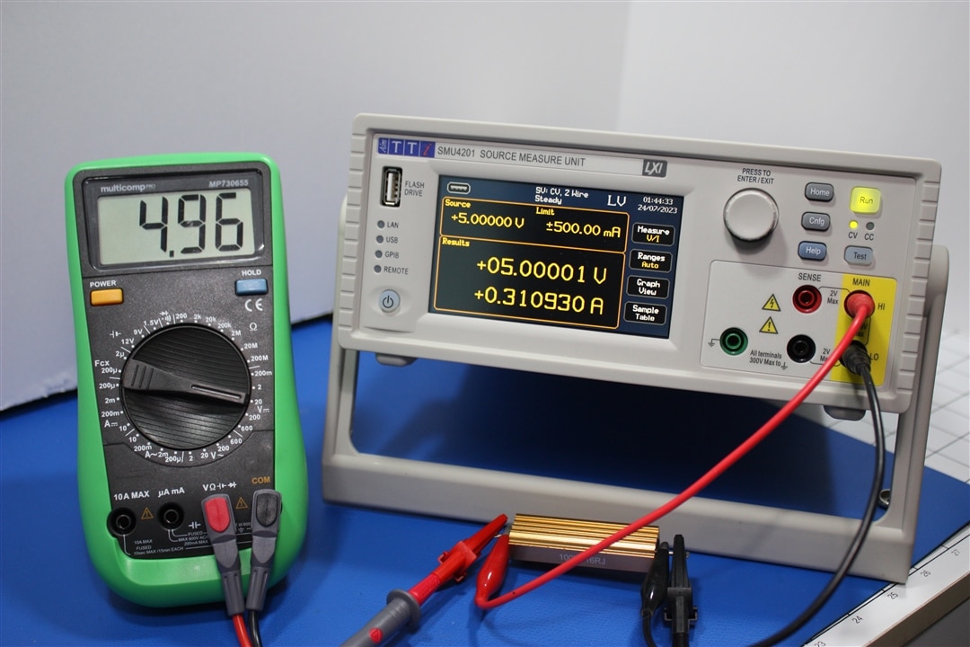 Figure 4. Easy Setup Power supply into resistive load.