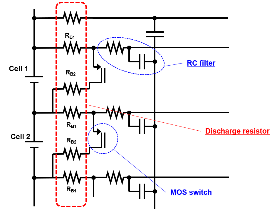 Example of cell-balanced circuits