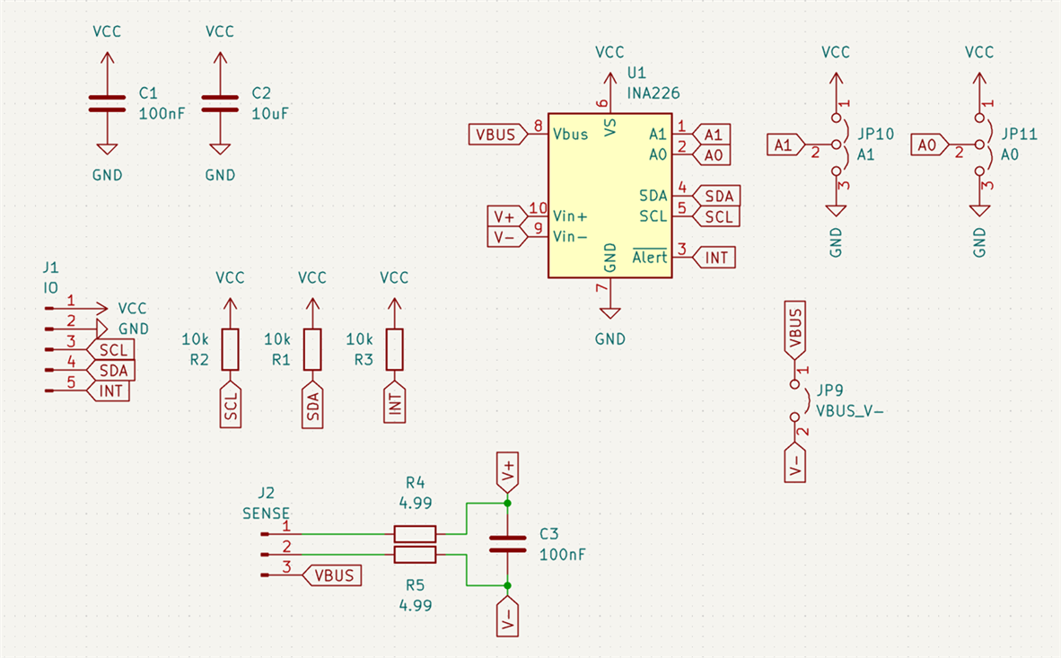 INA226 breakout board schematic