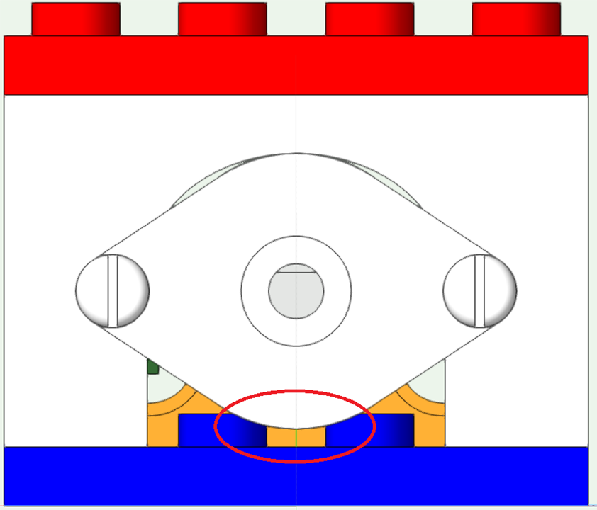 collision between gearbox and studs on the base plate 