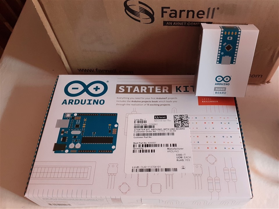 Arduino NANO board and Arduino Starter KIT