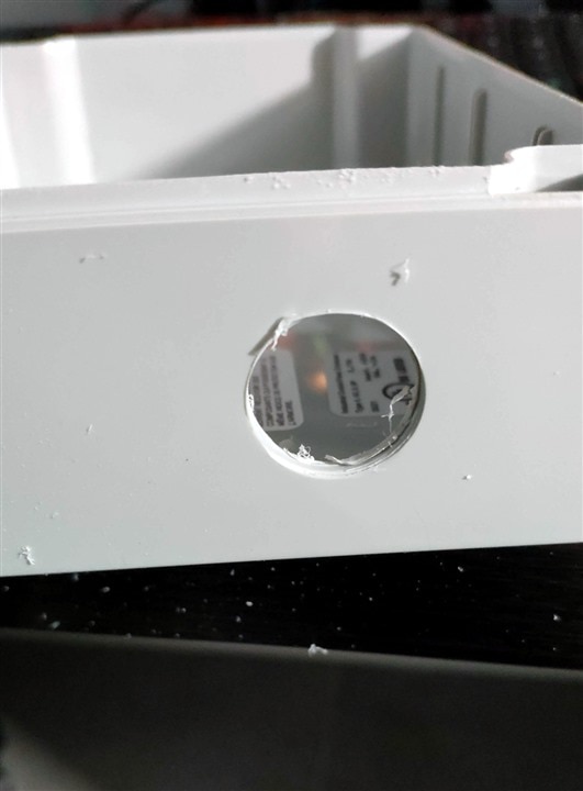 The hole for the cable gland.