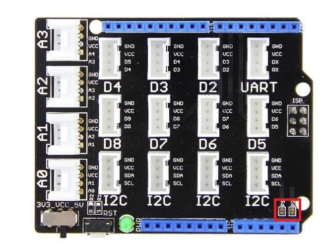 Grove sheild with open I2C pins