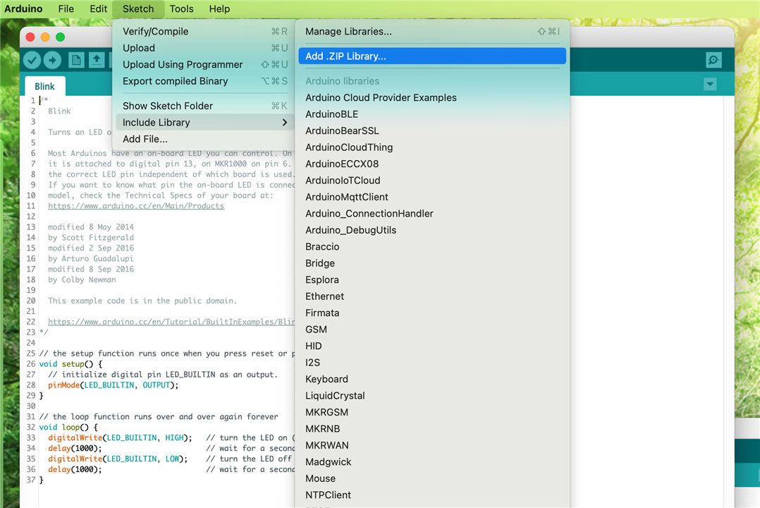 Arduino add ZMOD4510 library