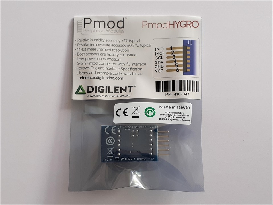 Digilent PmodHYGRO - Digital humidity sensor with an integrated temperature sensor