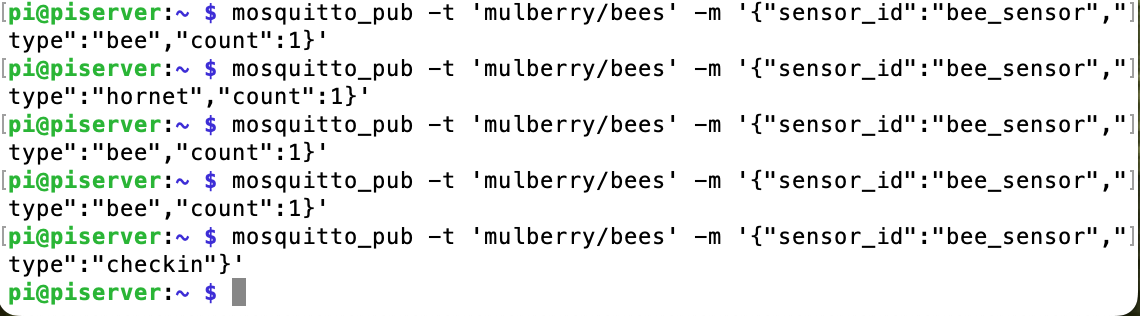 bee spotter mqtt test