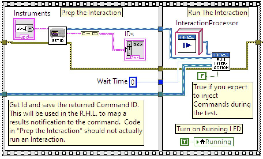 Image showing how the Command Director created in the first image is added to an Interaction Processor and run.