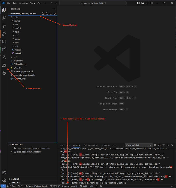 Image showing Visual Studio Code with the Project loaded