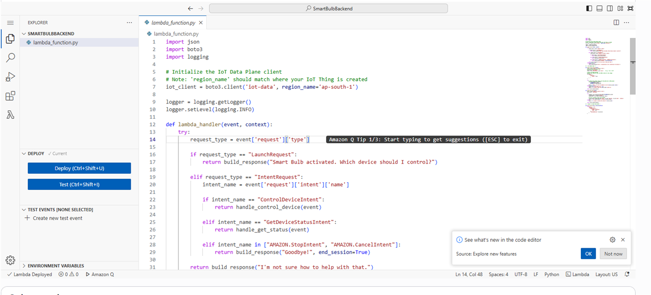 Python Lambda Example How many permissions does it take to turn on a light? - element14 Community