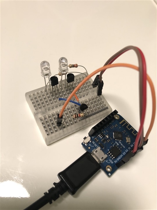IR Transmitter on breadboard