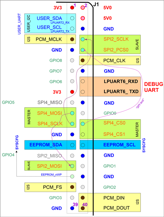 J1 pin usage