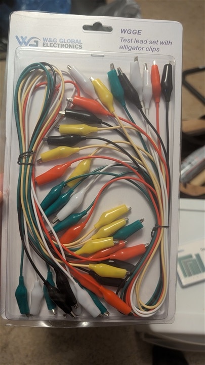 Breadboard alligator clips