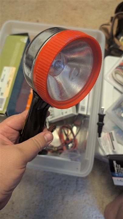 Wide flashlight from thrift store