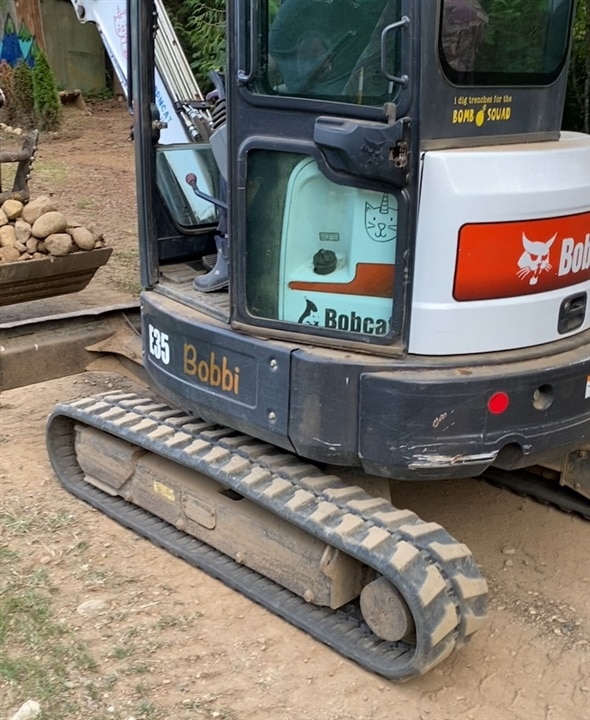 rock picking with a big machine