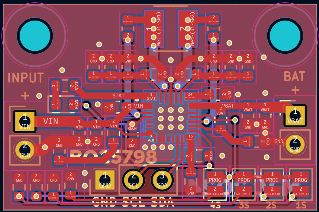 BQ25798 breakout board layout