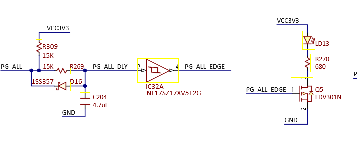 Schematic of red LED section