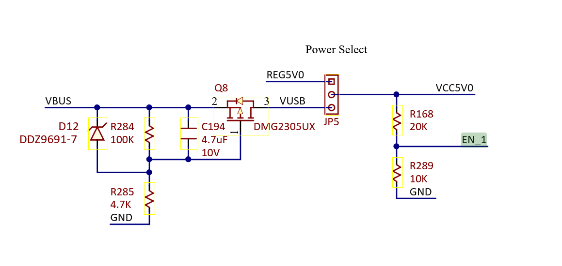 Power source selection jumper schematic