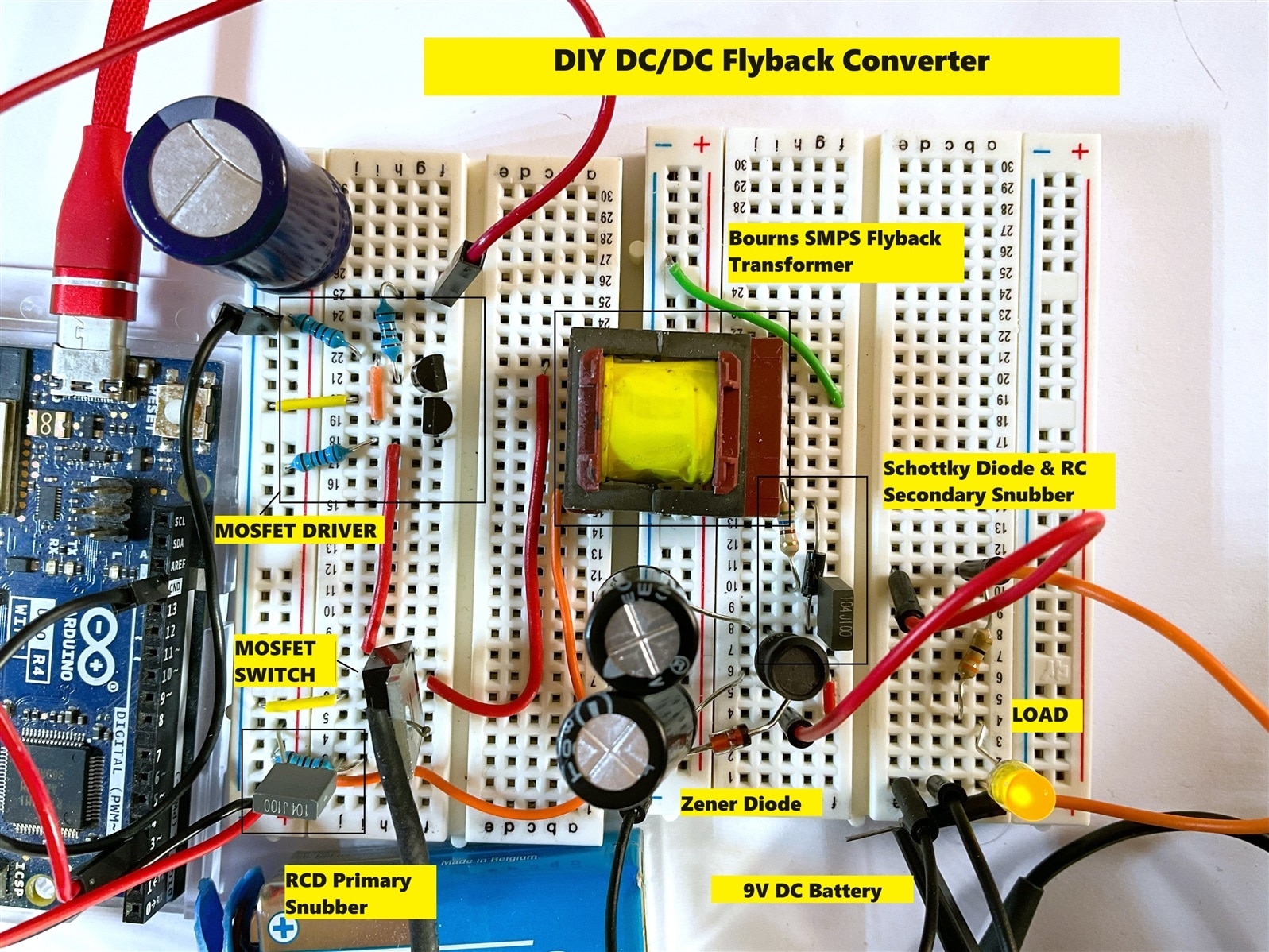 DIY Unregulated DC/DC Flyback Converter