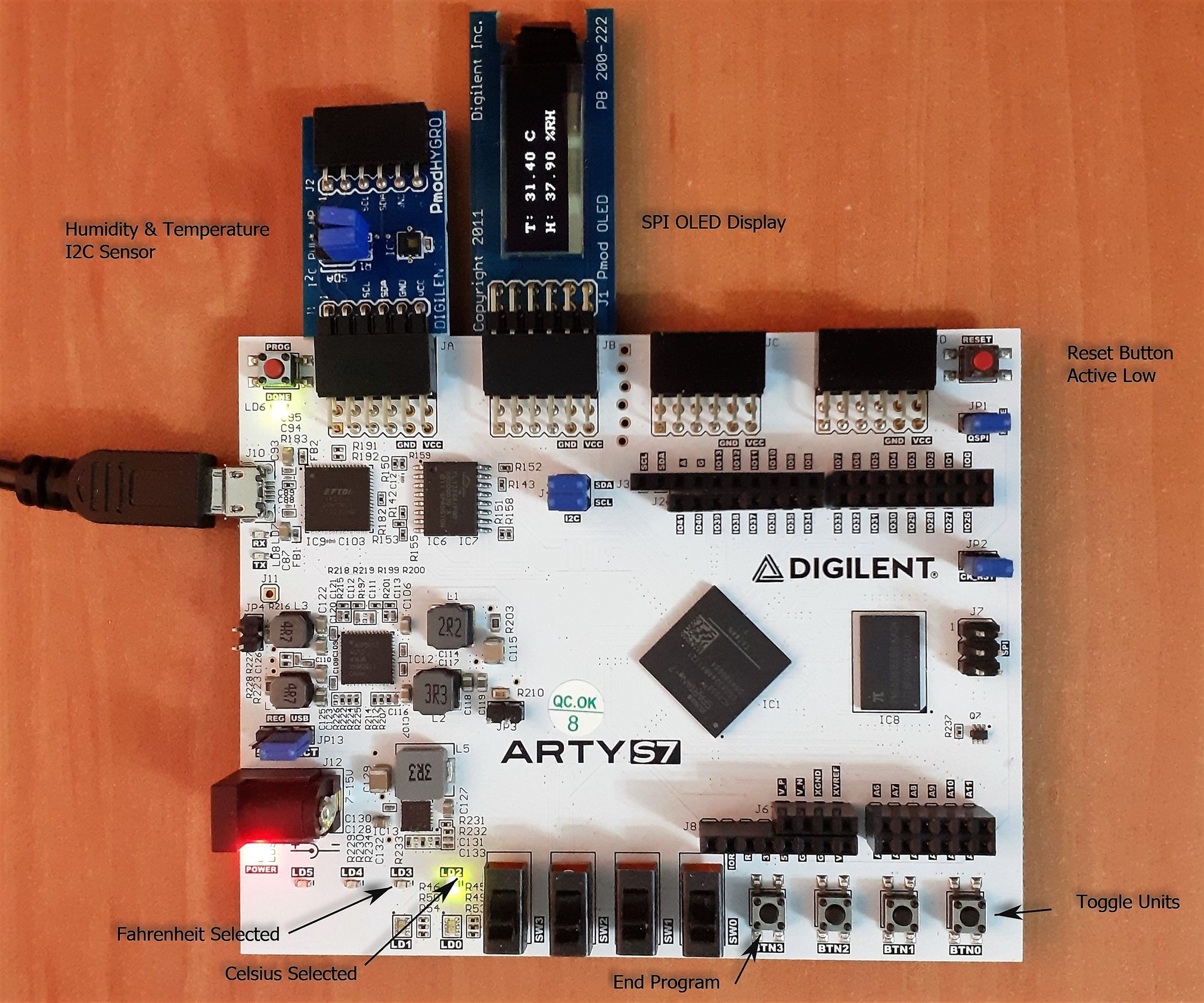 Environmental Monitor. Digilent Arty S7-50 Spartan 7 FPGA