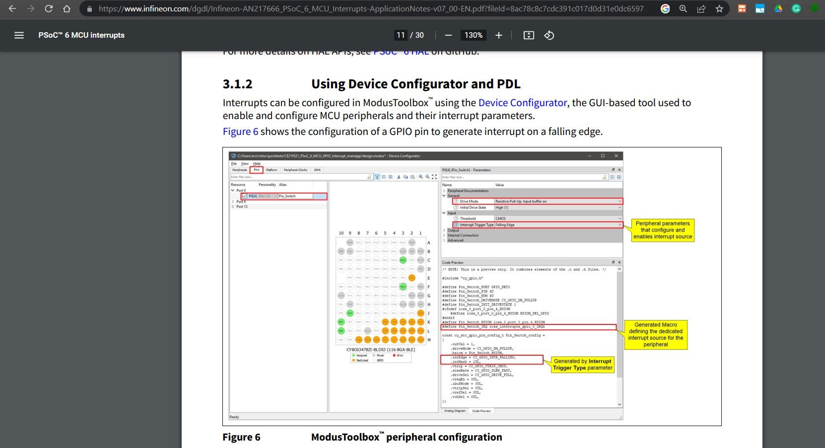 ModusToolBox peripheral configurator