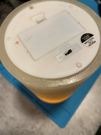 lid closed over 9v battery with module