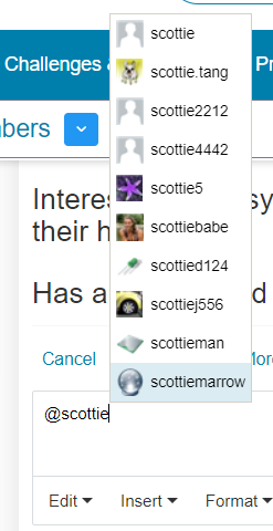 screenshot of at mention
