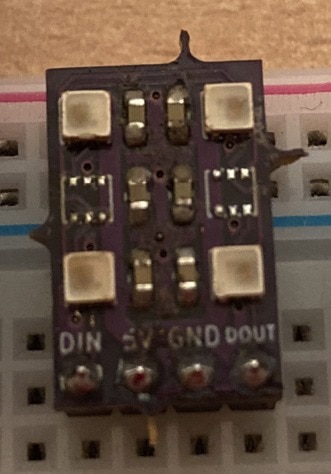 finished PCB with midle sized LEDs