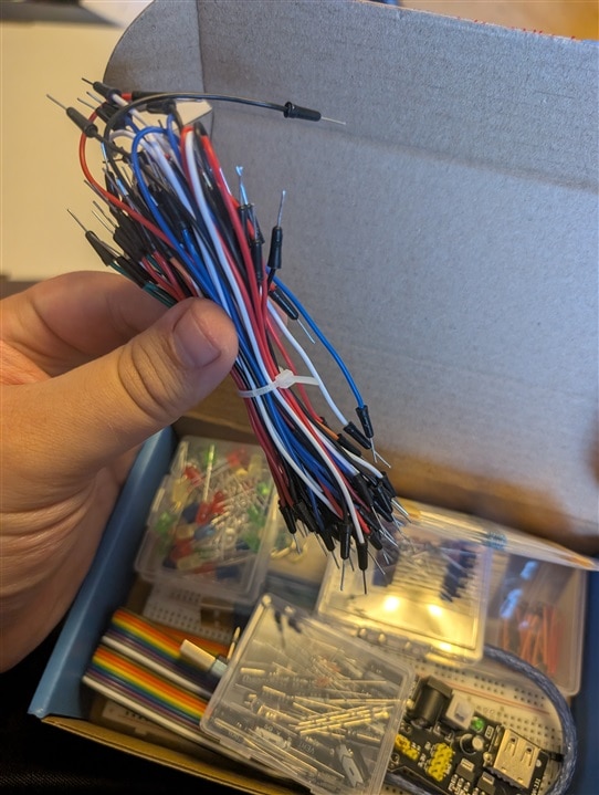 Jumble of jumper wires