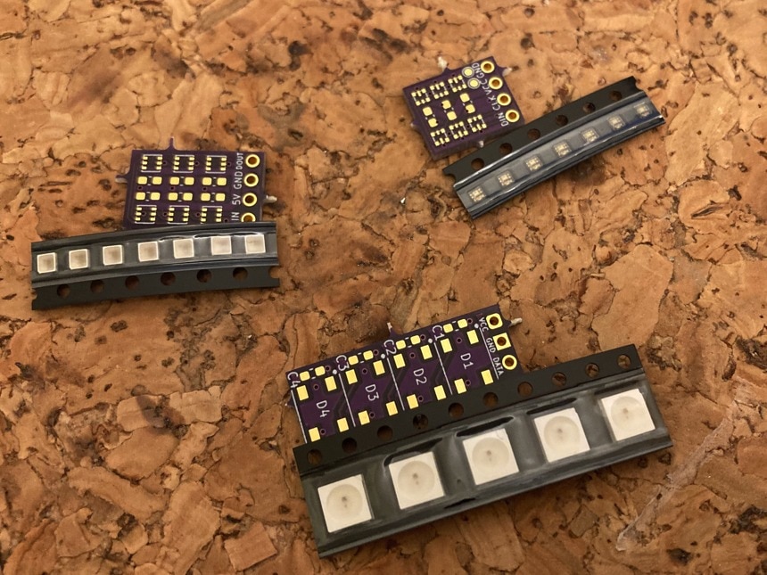 Unsoldered LEDs and evaluation PCBs