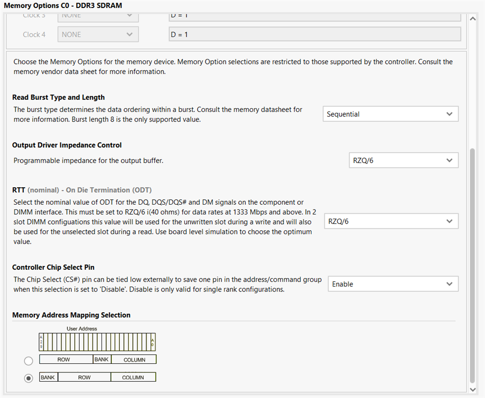 Memory Options 2