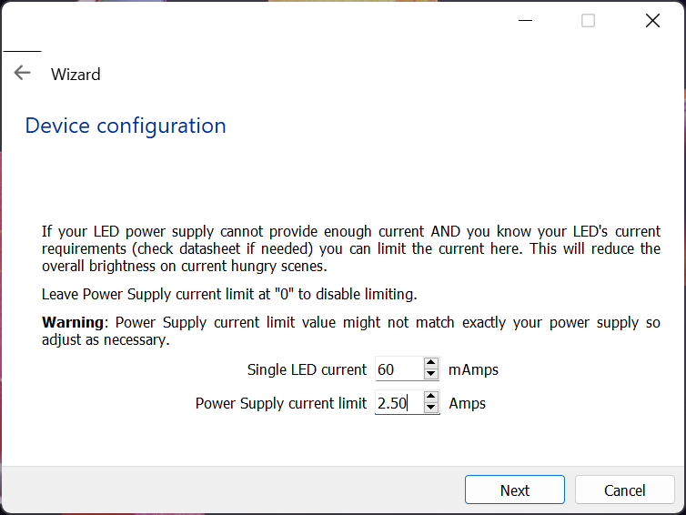 Final device configuration